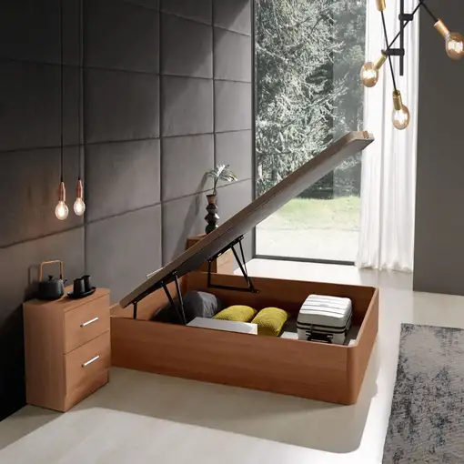 Canapé abatible de madera Diana 34 cm 150x190 Cerezo sin montaje MATRIS