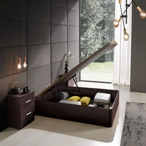 Canapé abatible de madera Diana 34 cm 180x200 Wengué con montaje MATRIS