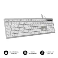 Teclado Con Cable Ergo  BlancoPlata