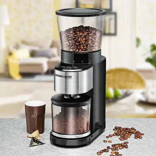 Rommelsbacher EKM 500 molinillo de café Negro, Acero inoxidable