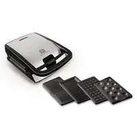 Tefal SW854D sandwichera 700 W Negro, Acero inoxidable