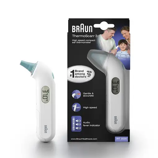 Braun ThermoScan 3 De contacto Blanco Oído