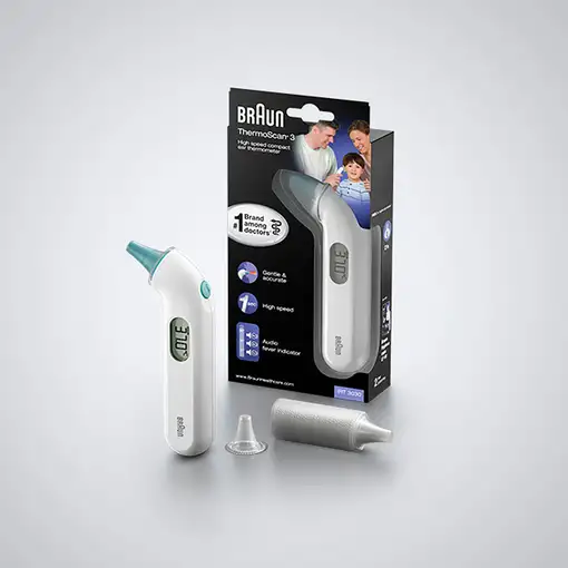 Braun ThermoScan 3 De contacto Blanco Oído