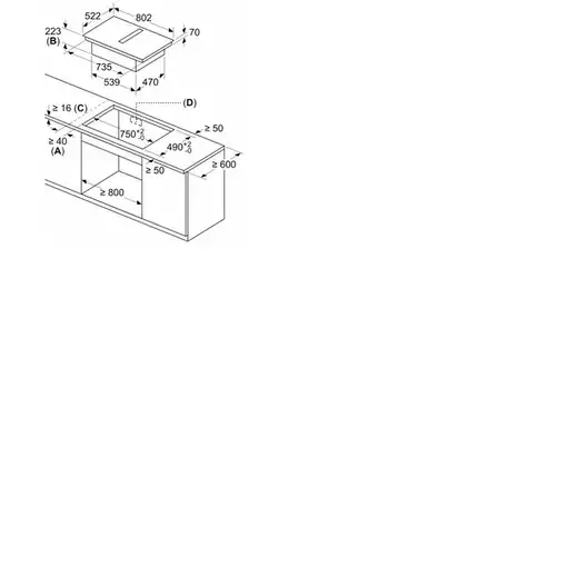 Balay 3EBC989LU hobs Negro Integrado 80 cm Con placa de inducción 3 zona(s) Campan