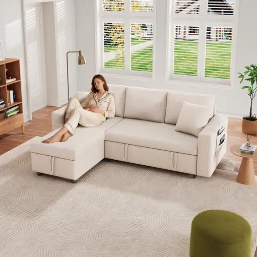 Sofá cama CollaHausse Función de cama, Forma en L, Chaise longue Sofá cama CollaHausse Función de cama, Forma en L, Chaise longue
