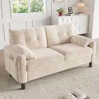 Sofá CollaHausse en chenilla, 2 plazas, Cojines gruesos, Escandinavo, Beige Sofá CollaHausse en chenilla, 2 plazas, Cojines gruesos, Escandinavo, Beige