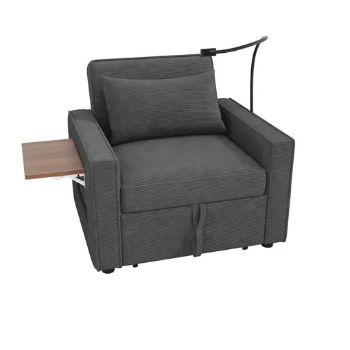 Sofá cama CollaHausse en terciopelo acanalado, Plegable, Multifuncional