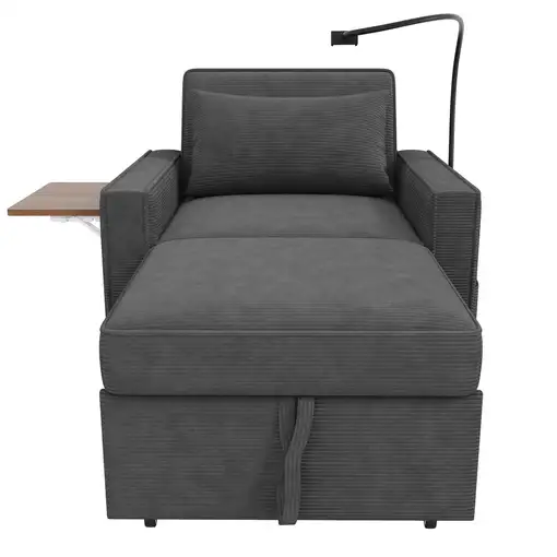 Sofá cama CollaHausse en terciopelo acanalado, Plegable, Multifuncional