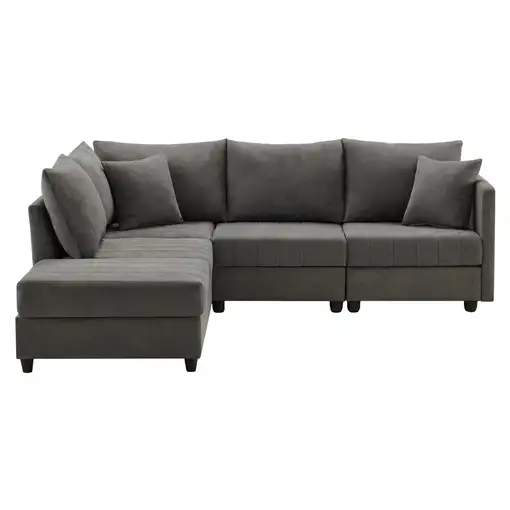 Sofá de esquina CollaHausse Modular, Con puf convertible, Forma en L, Forma en U