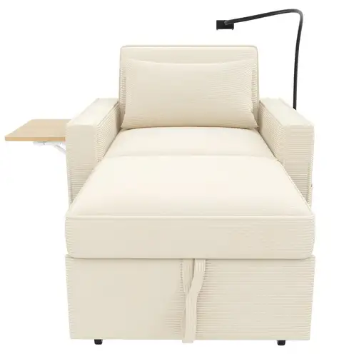 Sofá cama CollaHausse en terciopelo acanalado, Plegable, Multifuncional