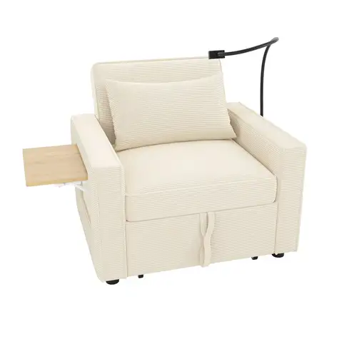 Sofá cama CollaHausse en terciopelo acanalado, Plegable, Multifuncional