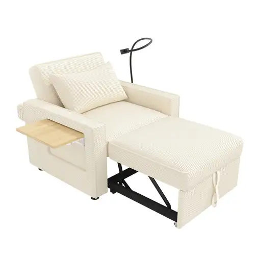 Sofá cama CollaHausse en terciopelo acanalado, Plegable, Multifuncional