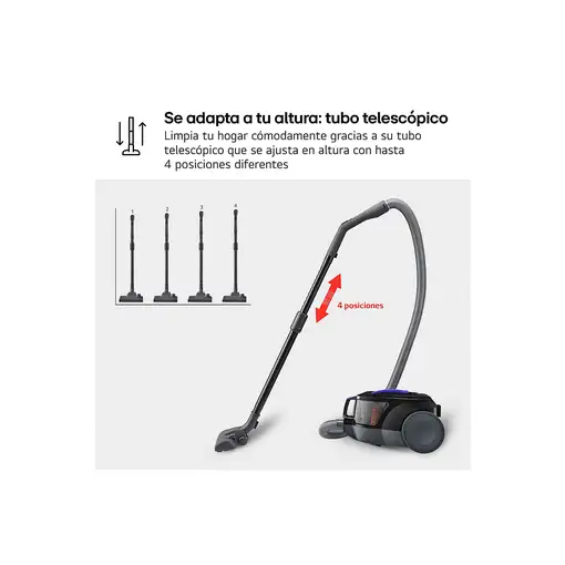 LG VC5506NHTB aspiradora 1,1 L Secar 650 W Sin bolsa