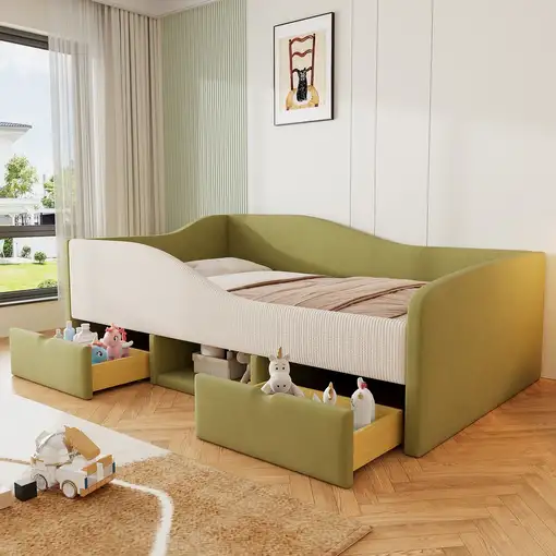 Cama CollaHausse en terciopelo, Multifunción, Dos cajones 90x190cm Cama CollaHausse en terciopelo, Multifunción, Dos cajones 90x190cm