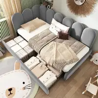 Cama CollaHausse en terciopelo, Con cajones, Con somier de láminas 90x190cm