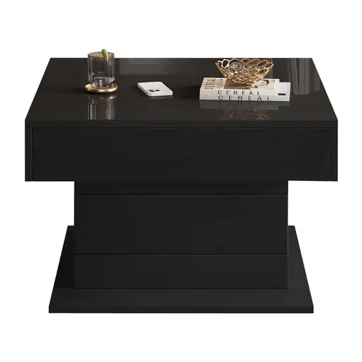 Mesa de centro CollaHausse Tablero giratorio 360°, Altura ajustable 70x70x45cm