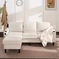Sofá CollaHausse en tela, ángulo en L, sofá cama, puertos USB, puerto Type-C Sofá CollaHausse en tela, ángulo en L, sofá cama, puertos USB, puerto Type-C