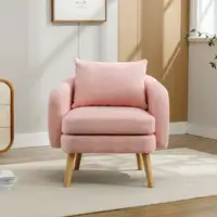 Sillón CollaHausse en terciopelo teddy, con cojín, cojín extra grueso, acolchado