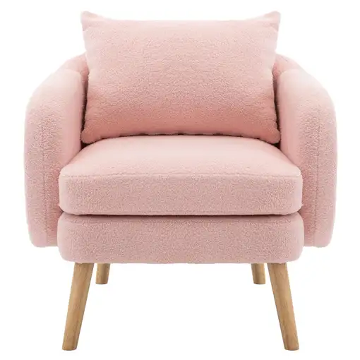 Sillón CollaHausse en terciopelo teddy, con cojín, cojín extra grueso, acolchado