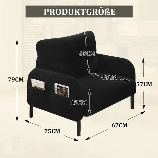 Sofá CollaHausse en terciopelo, Profundidad de asiento cómoda