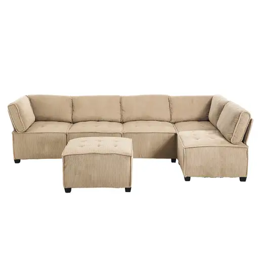 Sofá modular CollaHausse de pana, Modular, Ergonómico, Bolsillos de almacenamiento