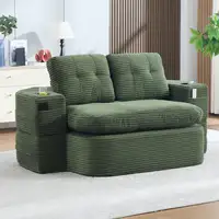 Sillón cama CollaHausse en terciopelo acanalado, 2 en 1, Función de cama Sillón cama CollaHausse en terciopelo acanalado, 2 en 1, Función de cama