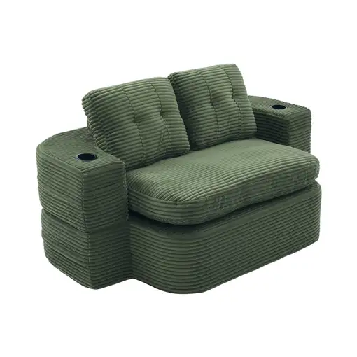 Sillón cama CollaHausse en terciopelo acanalado, 2 en 1, Función de cama