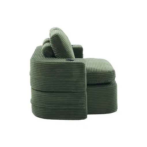 Sillón cama CollaHausse en terciopelo acanalado, 2 en 1, Función de cama