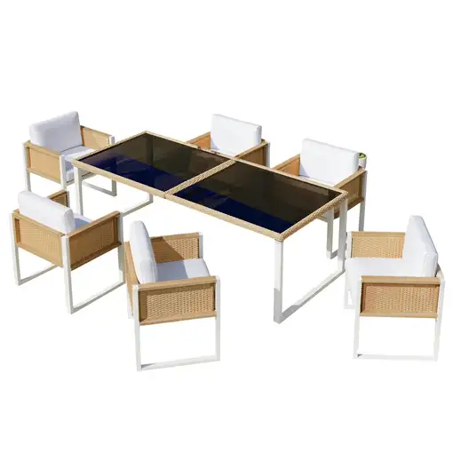 Conjunto de mesa y sillas CollaHausse de poli-ratán, Conjunto de mesa y sillas