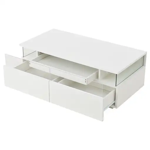 Mesa de centro CollaHausse en vidrio templado, Con tablero 90x45x35.5cm