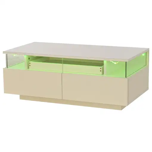 Mesa de centro CollaHausse en vidrio templado, Con tablero 90x45x35.5cm
