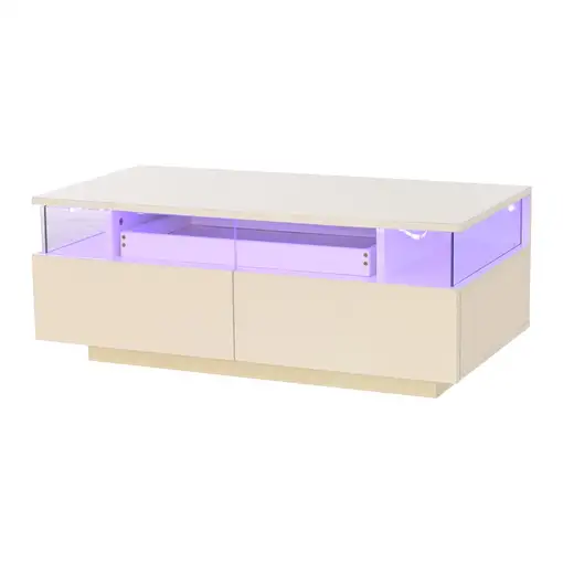 Mesa de centro CollaHausse en vidrio templado, Con tablero 90x45x35.5cm