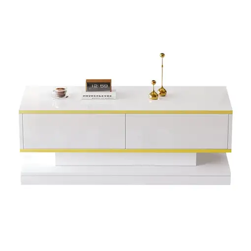 Mesa de centro CollaHausse 2 cajones grandes, Lacado brillante 100x50x38cm