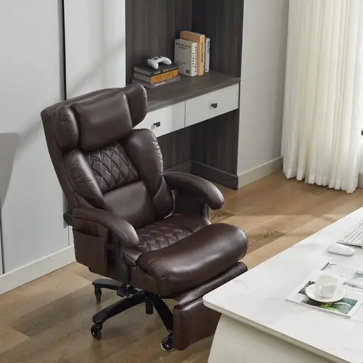 Silla de oficina CollaHausse en cuero PU, Ergonómico, Función de masaje