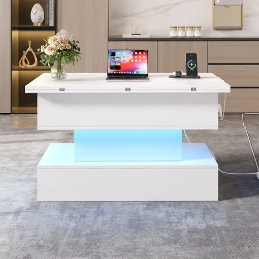 Mesa de centro CollaHausse Con enchufe, USB-C, Puerto USB 100x50x51.5cm