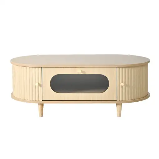 Mesa de centro CollaHausse en madera, 1 cajón, puerta corredera 100x50x36cm