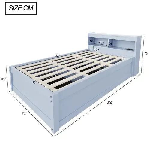 Sofá cama CollaHausse de madera maciza, Enchufe europeo 90x200cm