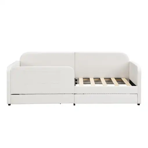 Cama CollaHausse en terciopelo, Somier de láminas 90x200cm