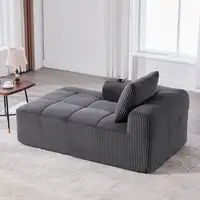 Sillón CollaHausse en terciopelo acanalado, sin montaje, cojín de respaldo Sillón CollaHausse en terciopelo acanalado, sin montaje, cojín de respaldo