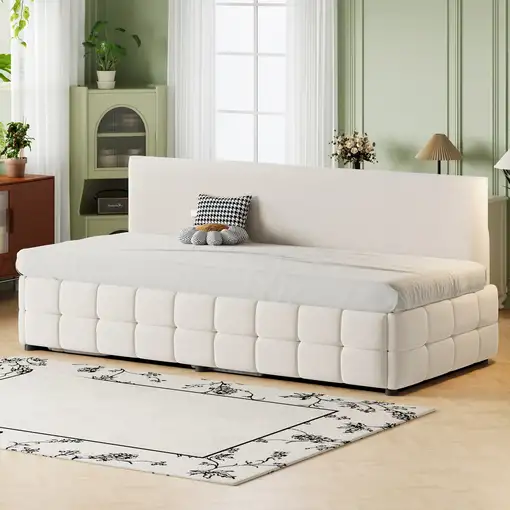 Cama CollaHausse en terciopelo, Con almacenamiento hidráulico 90x200cm