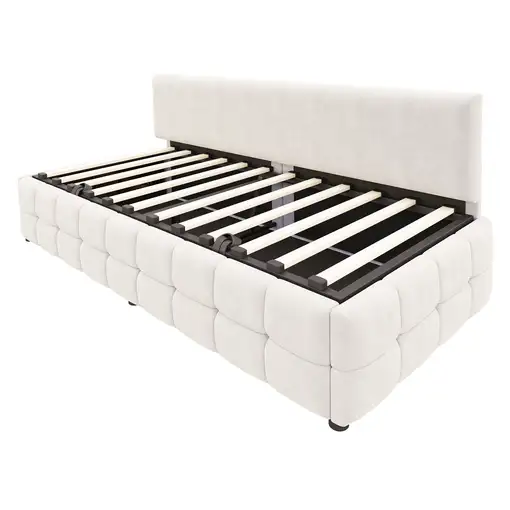 Cama CollaHausse en terciopelo, Con almacenamiento hidráulico 90x200cm