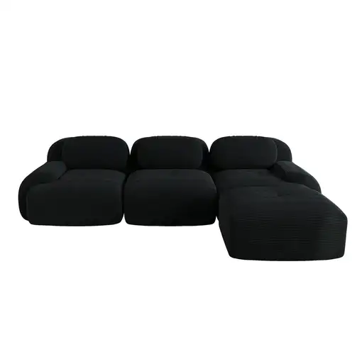 Sofá de esquina CollaHausse de pana, Modular, Sin montaje, Sin marco, Ergonómico