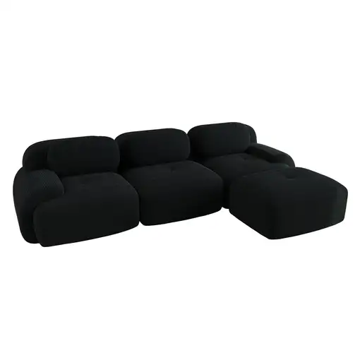 Sofá de esquina CollaHausse de pana, Modular, Sin montaje, Sin marco, Ergonómico