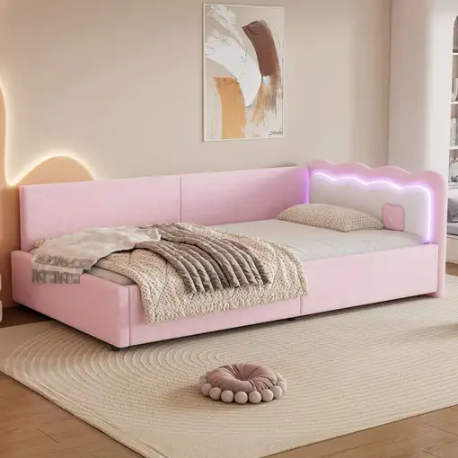 Cama CollaHausse en terciopelo sintético, Cama de día, Sofá cama 90x200cm Cama CollaHausse en terciopelo sintético, Cama de día, Sofá cama 90x200cm