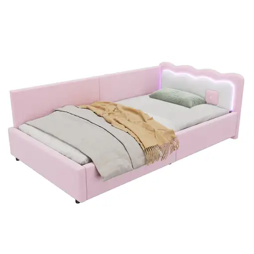 Cama CollaHausse en terciopelo sintético, Cama de día, Sofá cama 90x200cm