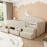 Cama CollaHausse en terciopelo, Multifuncional, Dos cajones 90x190cm