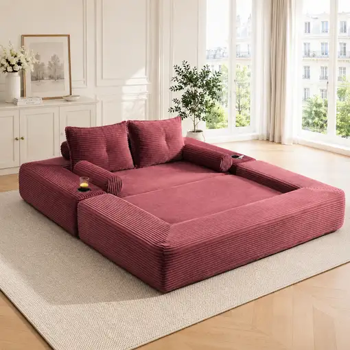 Sofá cama CollaHausse Espuma de alta densidad, Muelles, Forma estable, Bolsillos
