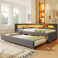 Cama CollaHausse en lino, LED con mando a distancia 90x200cm Cama CollaHausse en lino, LED con mando a distancia 90x200cm