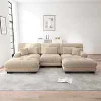 Sofá de esquina CollaHausse en chenilla, Modular, Sobredimensionado, Forma en U