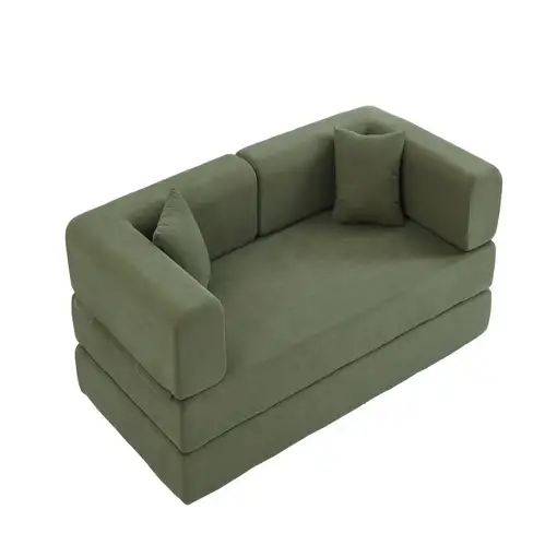 Sofá cama CollaHausse en terciopelo acanalado, Convertible en cama